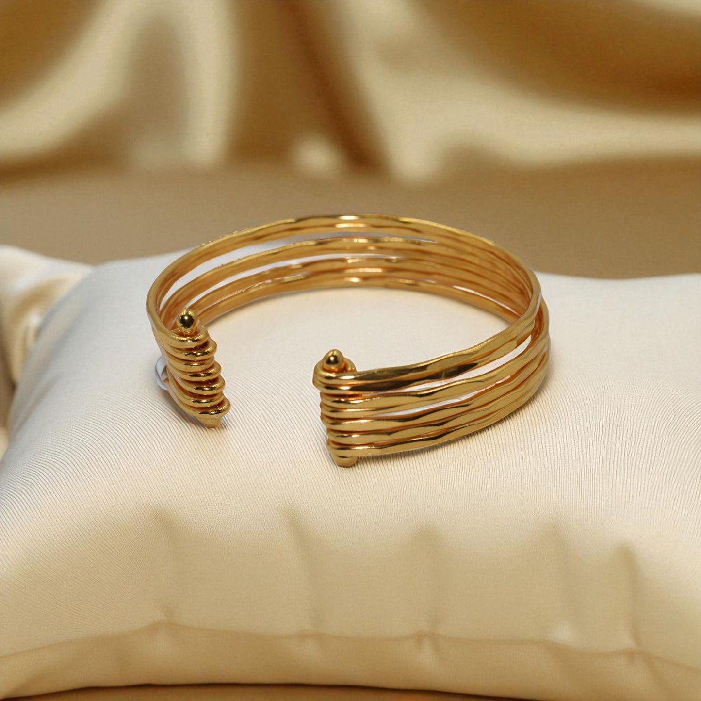 Golden Wave Open Cuff Bracelet