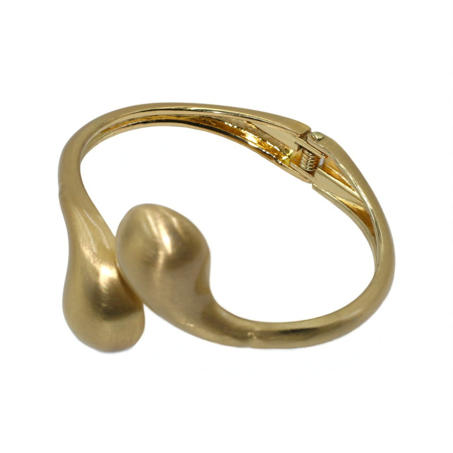 Sculpted Matte Gold Teardrop Hinge Bracelet