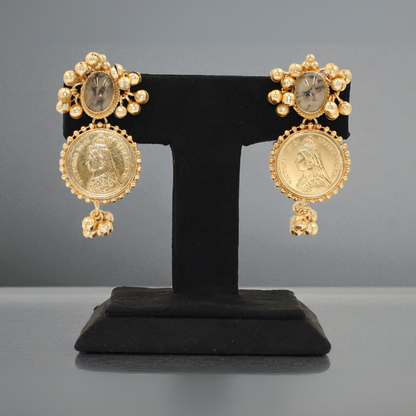 Gold Tonned Coin Earrings