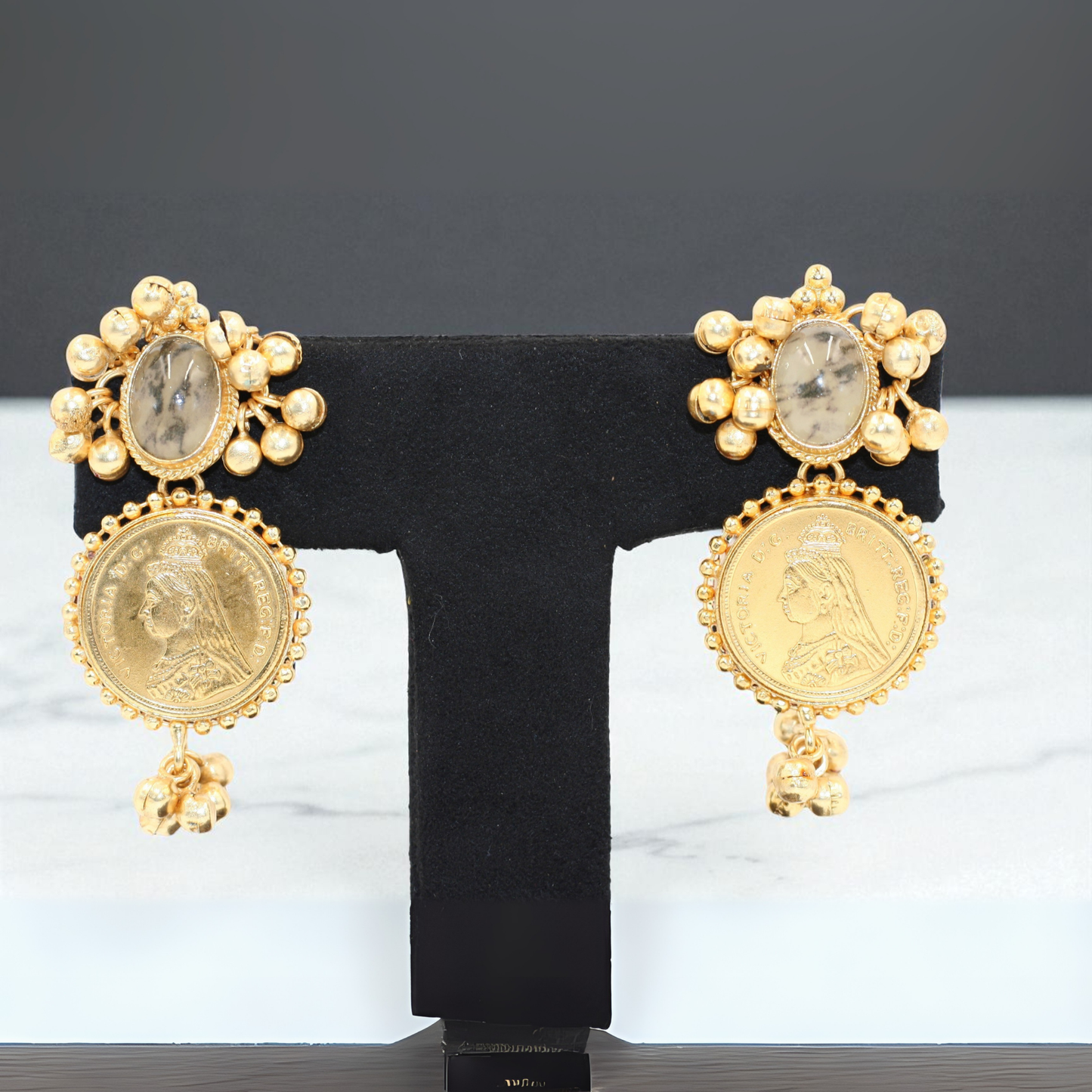 Gold Tonned Coin Earrings
