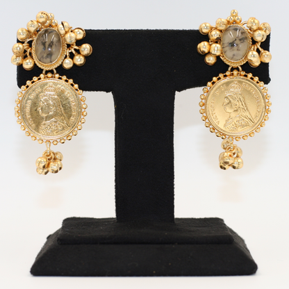 Gold Tonned Coin Earrings