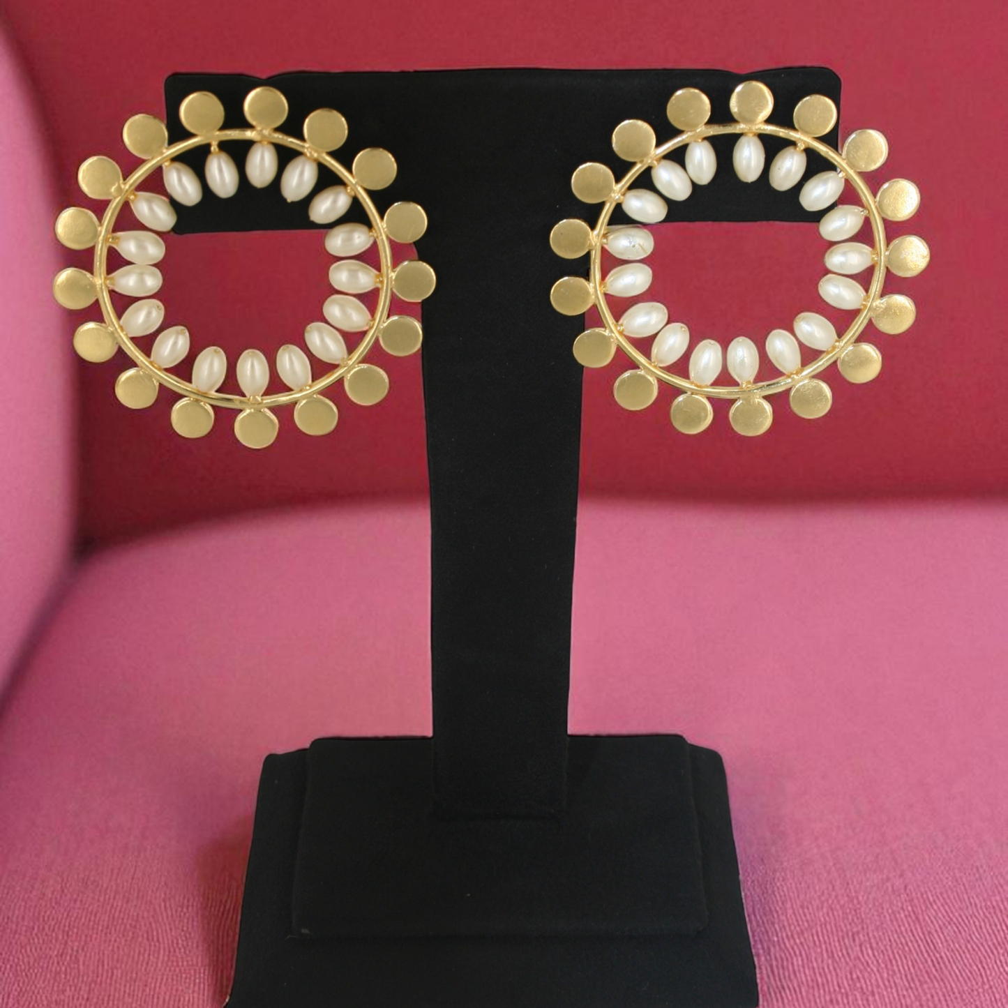 Pearl Adorned Circular Earring