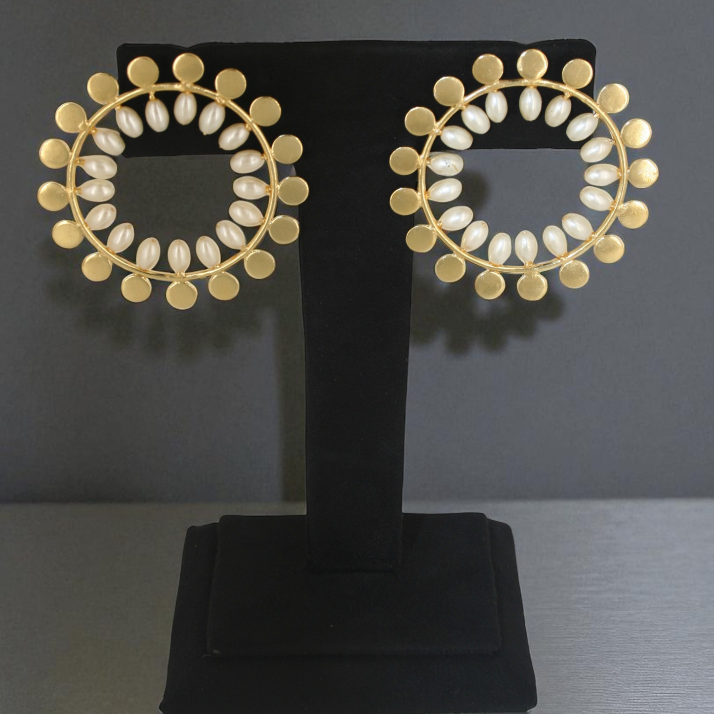 Pearl Adorned Circular Earring