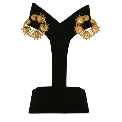 Handmade Gold Plated Face Design Earrings