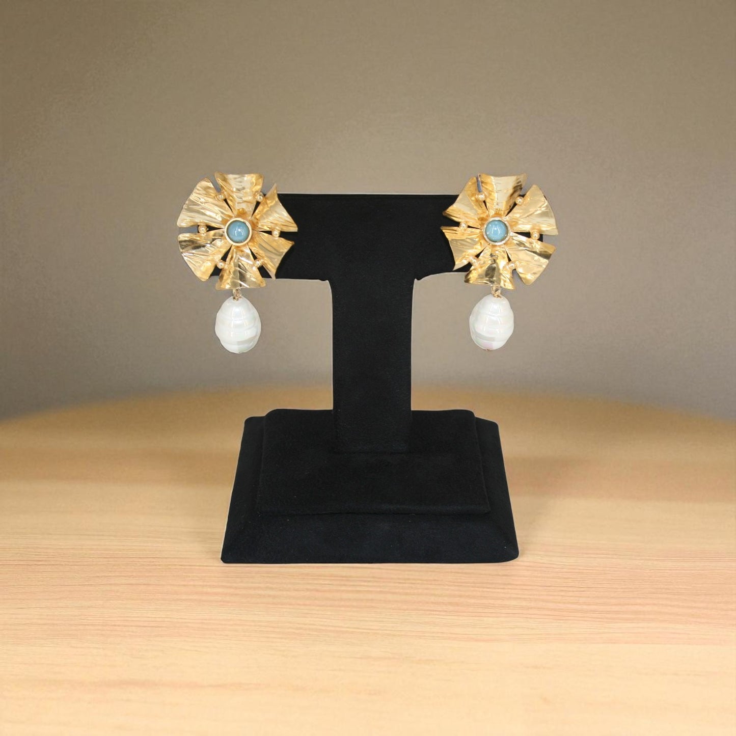 Radiant Starburst Pearl Drop Statement Earrings