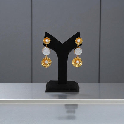 Golden Halo Triple Drop Statement Earrings