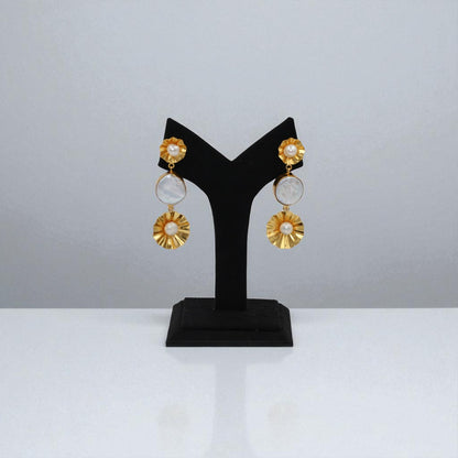 Golden Halo Triple Drop Statement Earrings