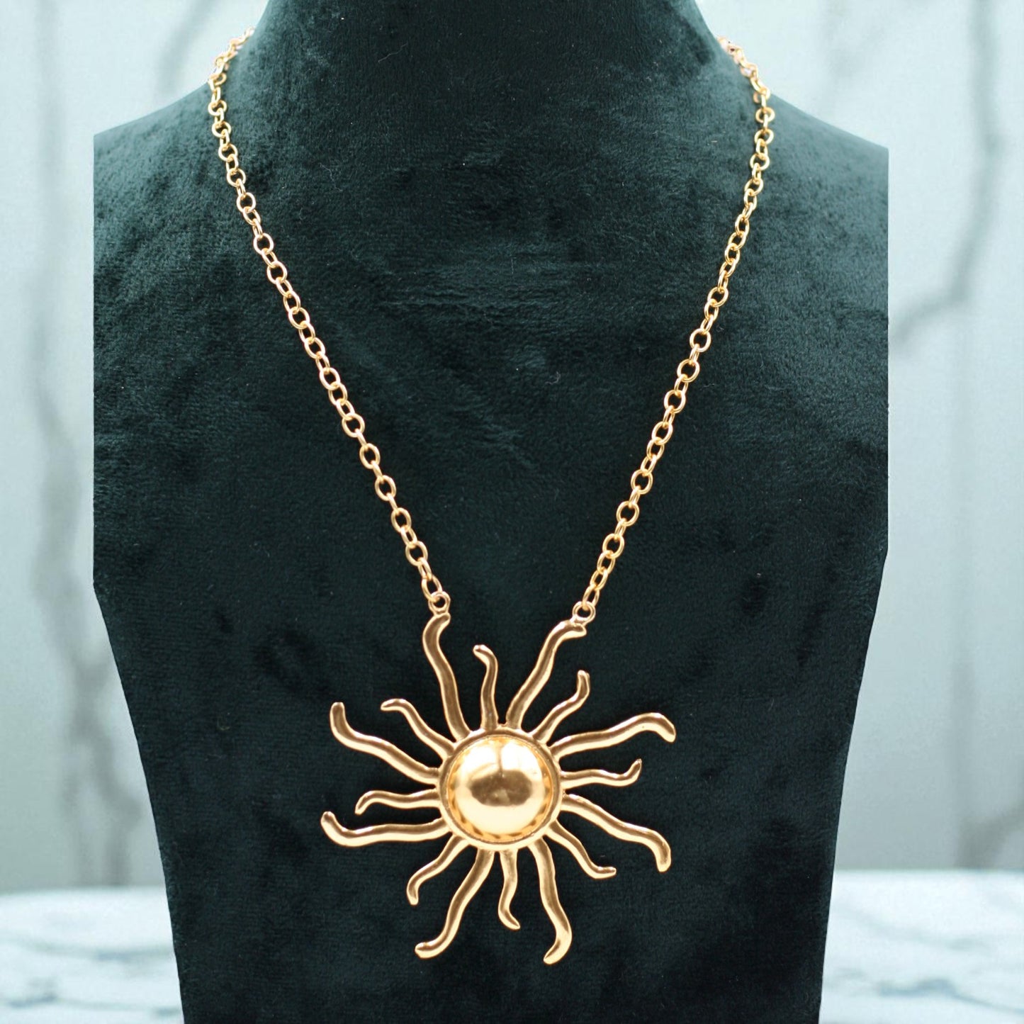 Handcrafted Necklace with Sun shape Pendant