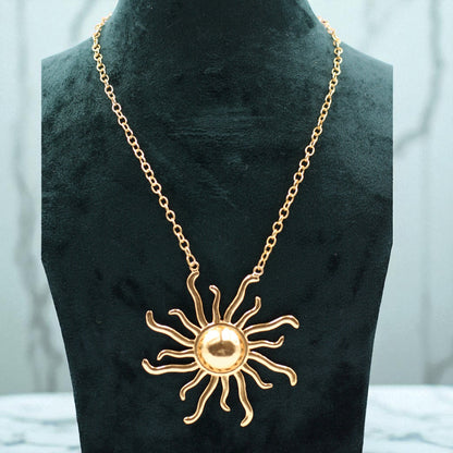 Handcrafted Necklace with Sun shape Pendant
