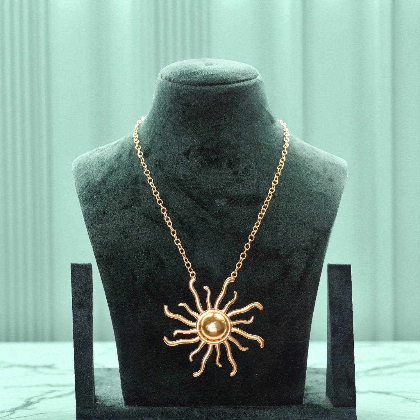 Handcrafted Necklace with Sun shape Pendant