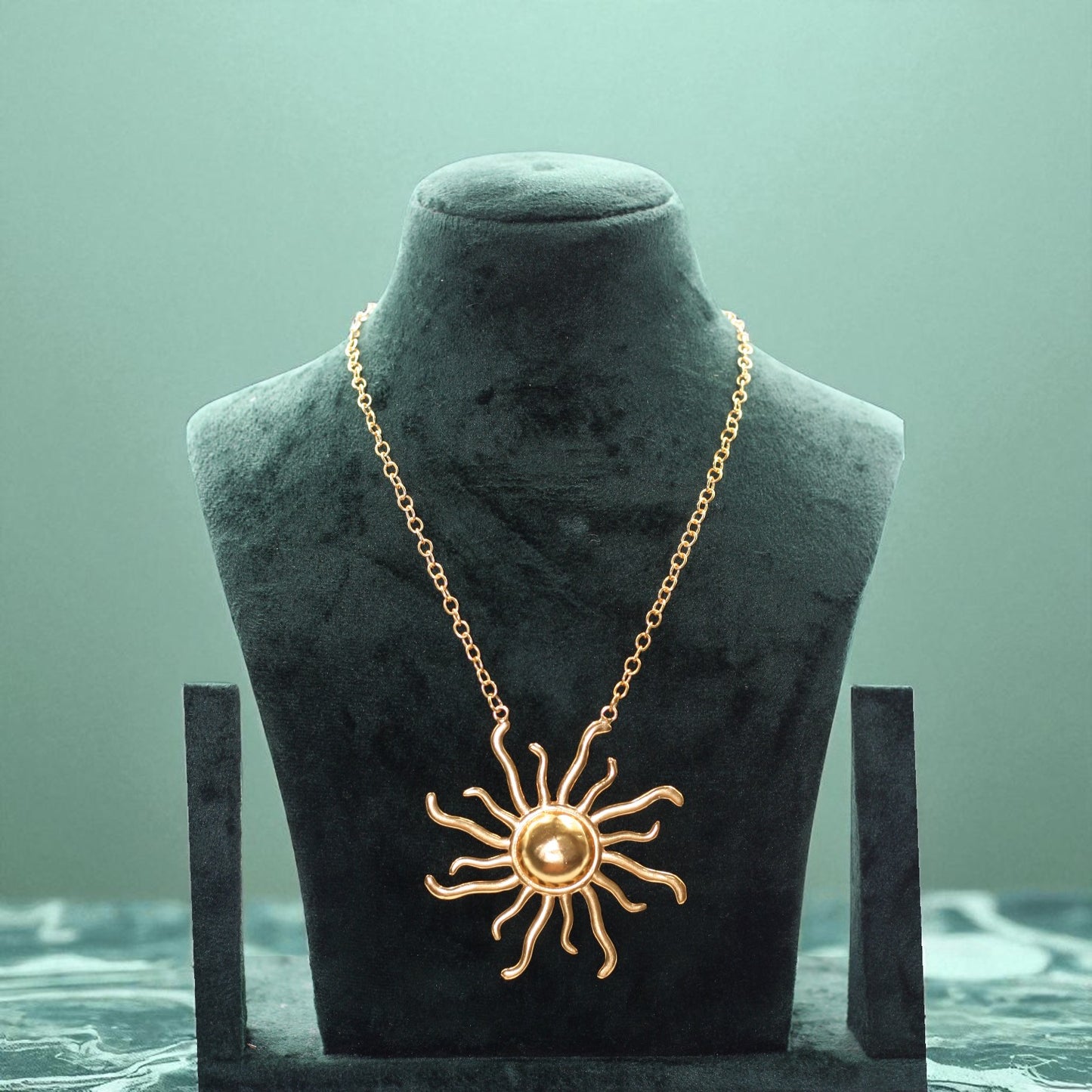 Handcrafted Necklace with Sun shape Pendant