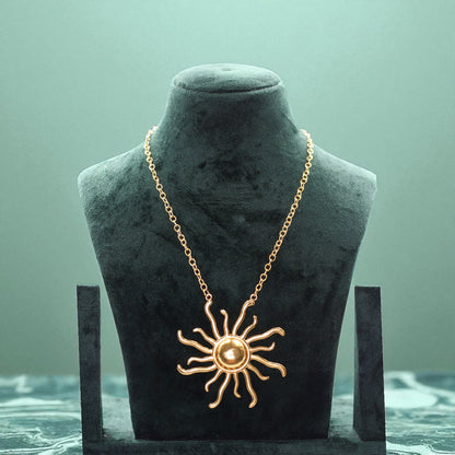 Handcrafted Necklace with Sun shape Pendant