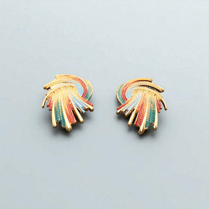Retro Radiance Multicolor Statement Earrings
