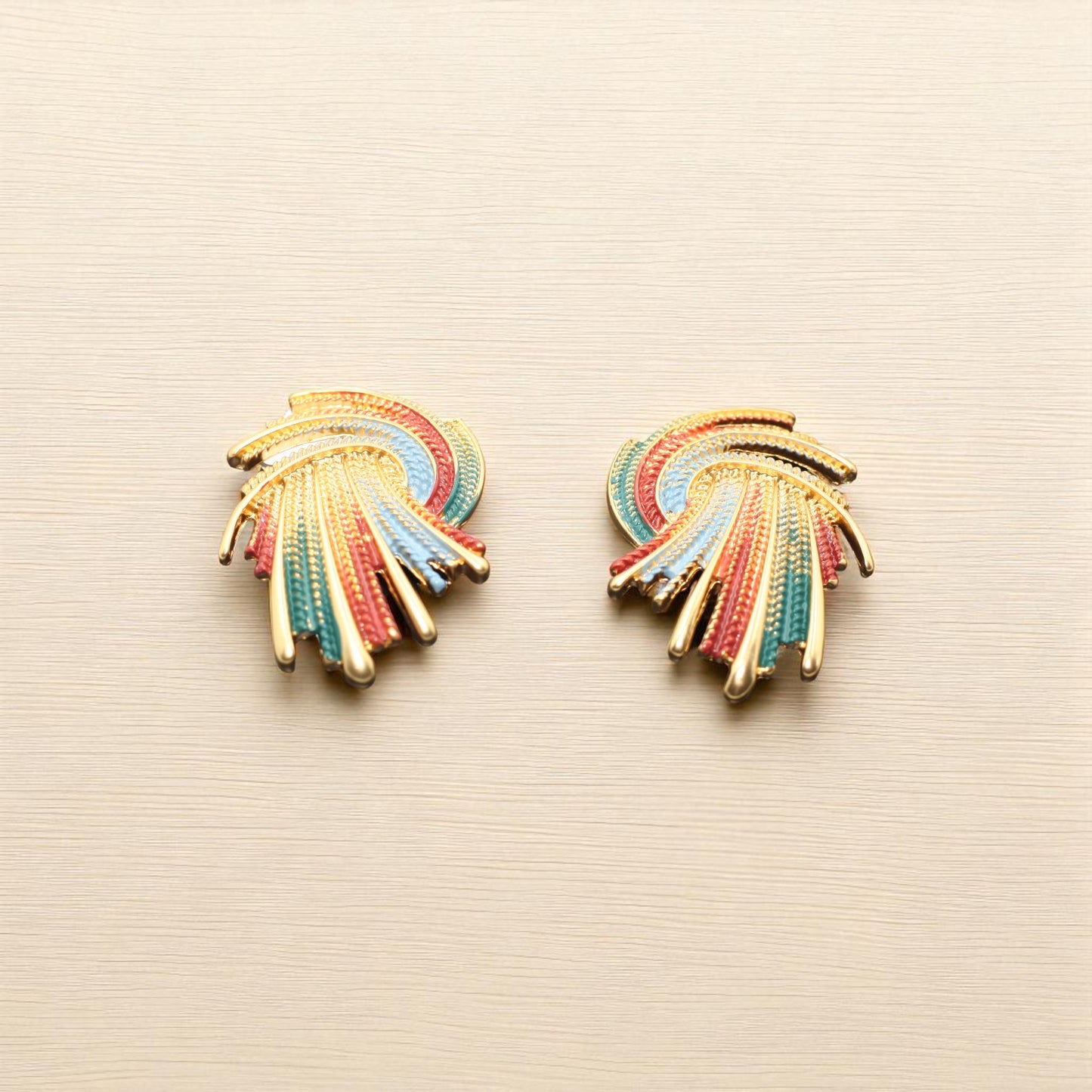Retro Radiance Multicolor Statement Earrings