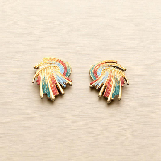 Retro Radiance Multicolor Statement Earrings