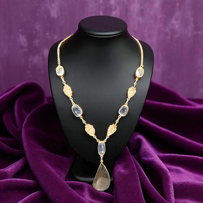 Celestial Cascade Gemstone Drop Statement Necklace