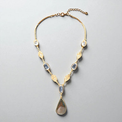 Celestial Cascade Gemstone Drop Statement Necklace
