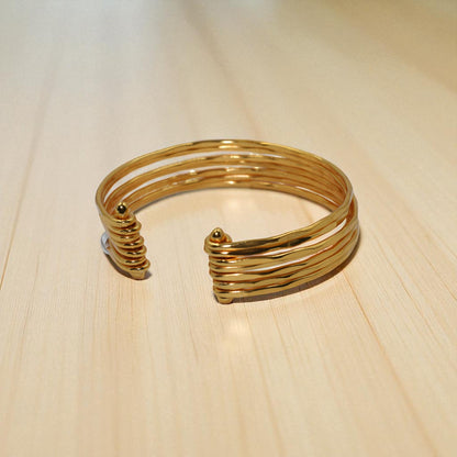 Golden Wave Open Cuff Bracelet