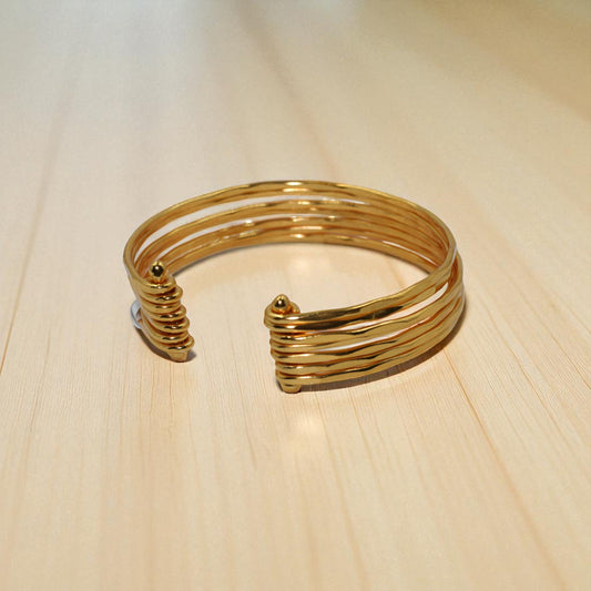 Golden Wave Open Cuff Bracelet