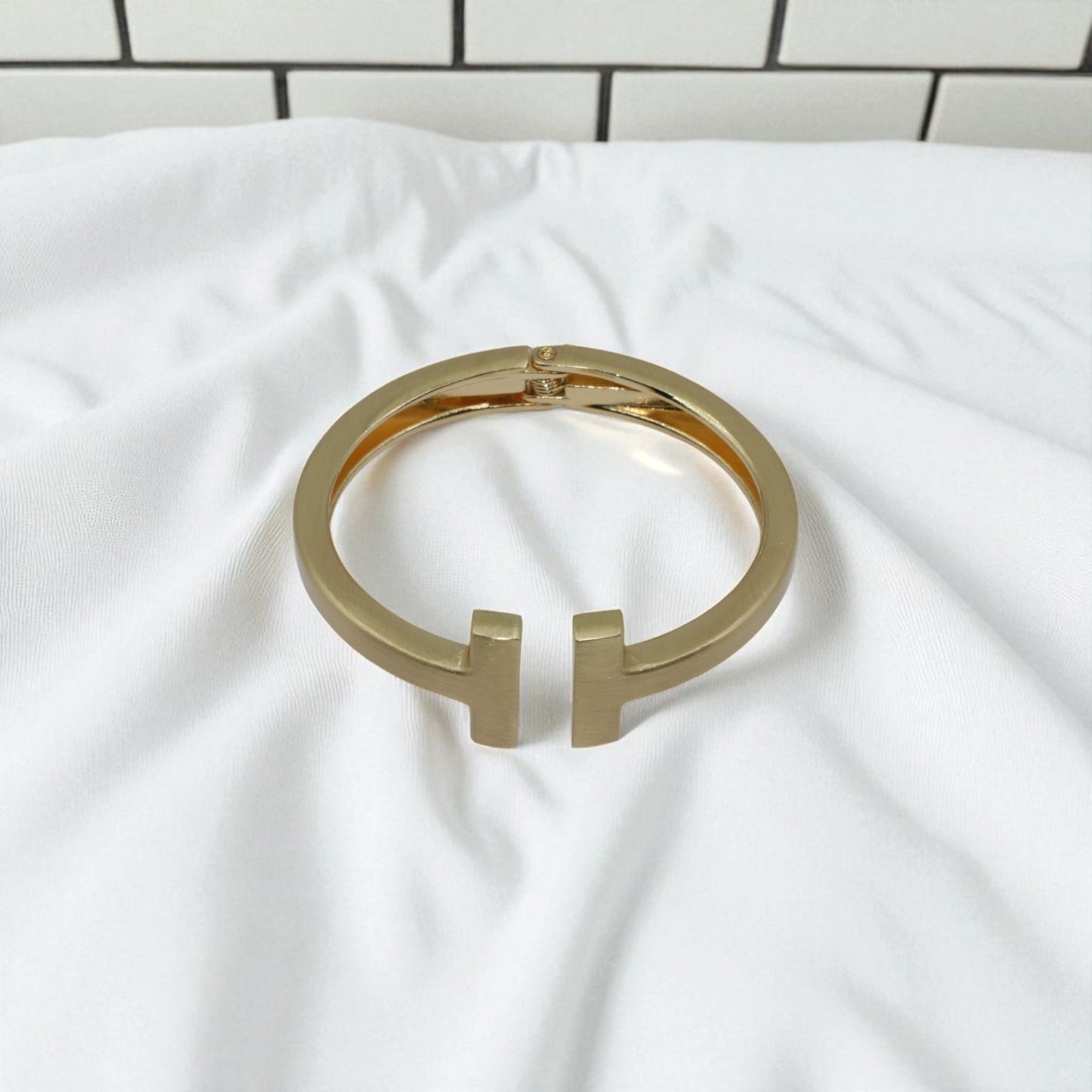 Traditional Gold-Plated Dome-Shaped Bracelet