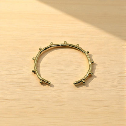 Antique Gold Branch-Inspired Open Cuff Bracelet