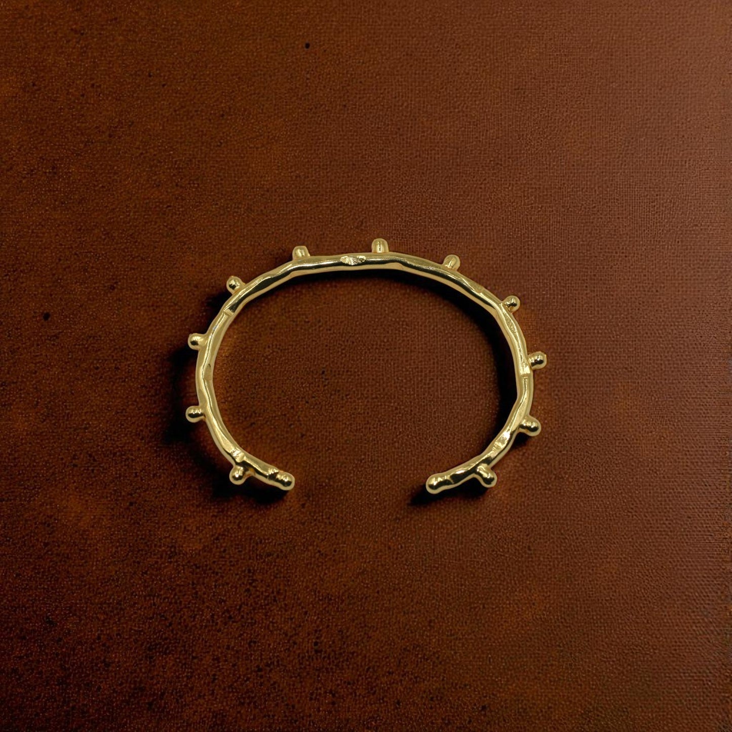 Antique Gold Branch-Inspired Open Cuff Bracelet