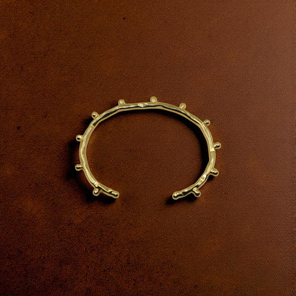 Antique Gold Branch-Inspired Open Cuff Bracelet