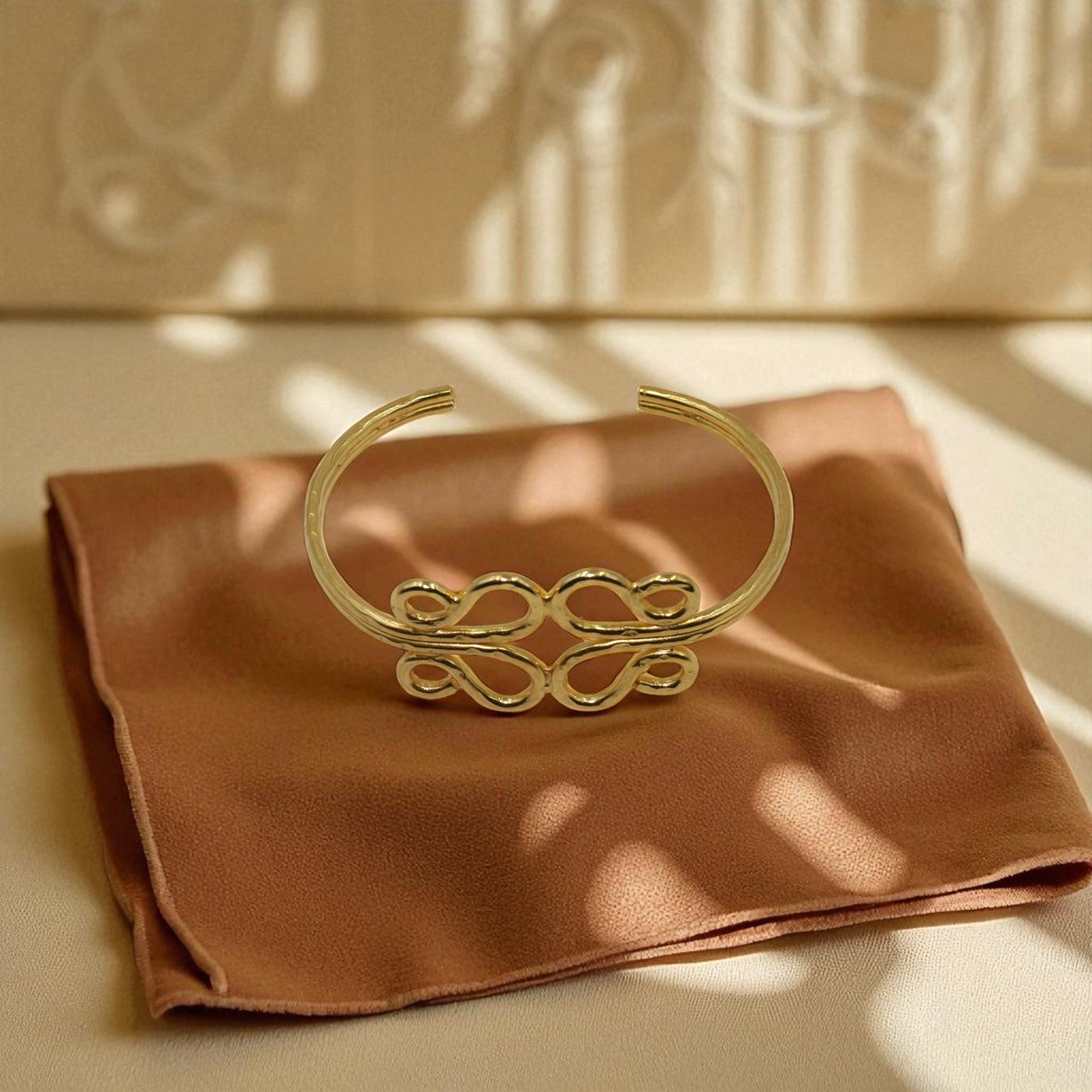 Elegant Gold-Plated Infinity Cuff Bracelet
